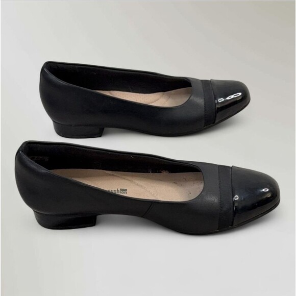 Clarks Women’s Juliet Monte Slip On Flats Black Patent Leather Sides Size 8 - Picture 6 of 9
